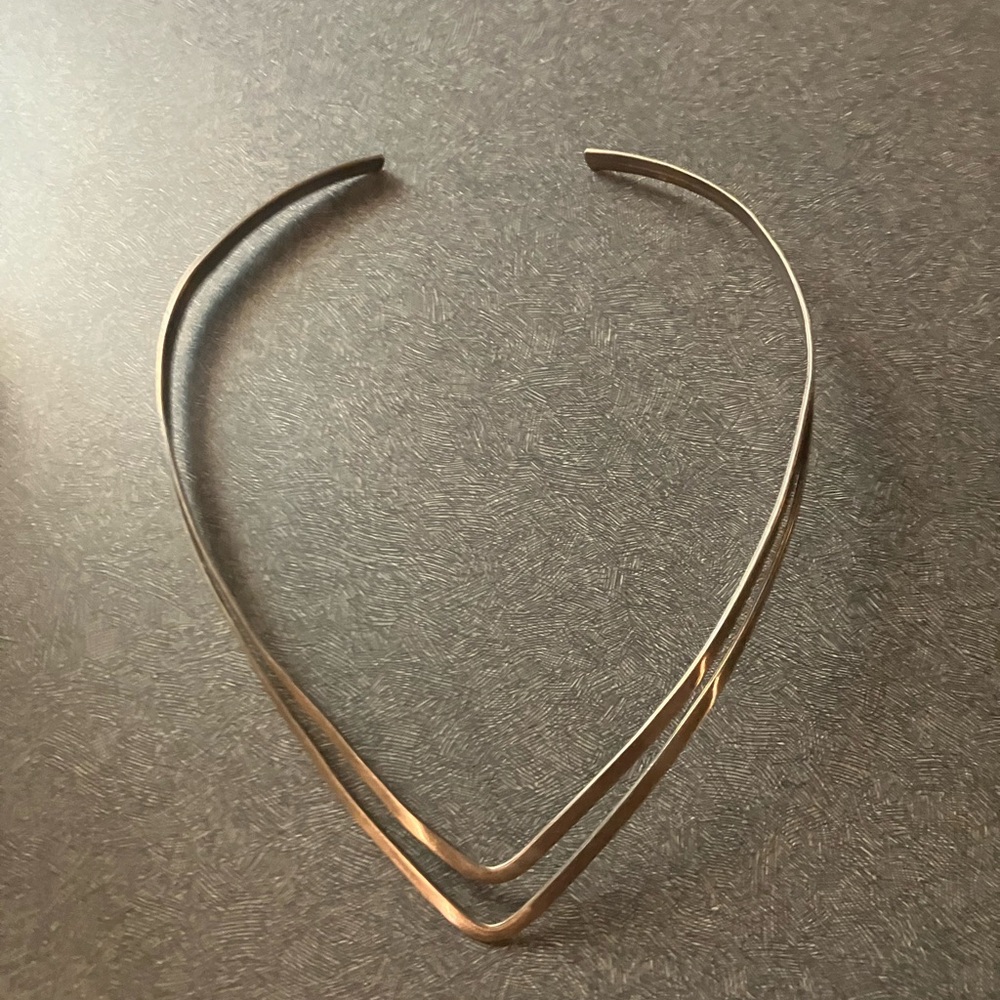 Sterling Silver Double Layer Choker Necklace - Picture 2 of 2